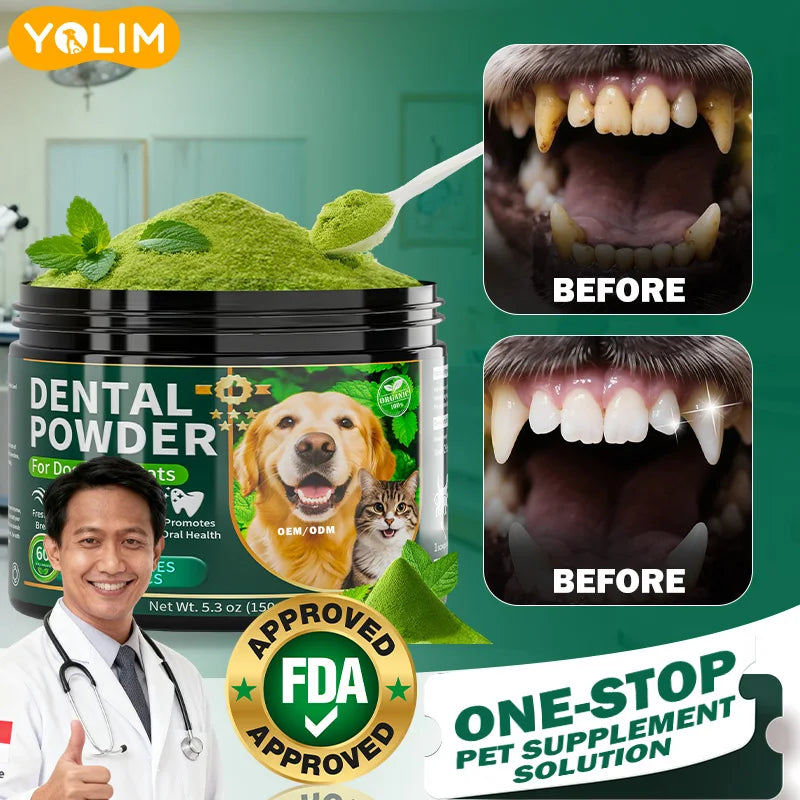 Pet Dental Powder with Green Tea Extract | Private Label & OEM