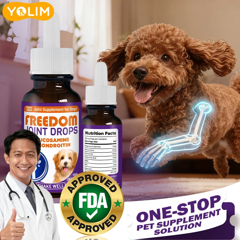 High Quality MSM Containing Glucosamine Pet Dog Joint Supplement Pets Love to Eat Dog Hip Joint Liquid Supplement for All Breeds