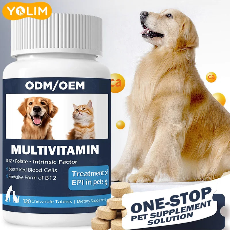 Low MOQ Multivitamin Provide Essential Vitamin & Mineral with Probiotic & Omega Tablet for Dogs Pet Supplements Fast Shipping