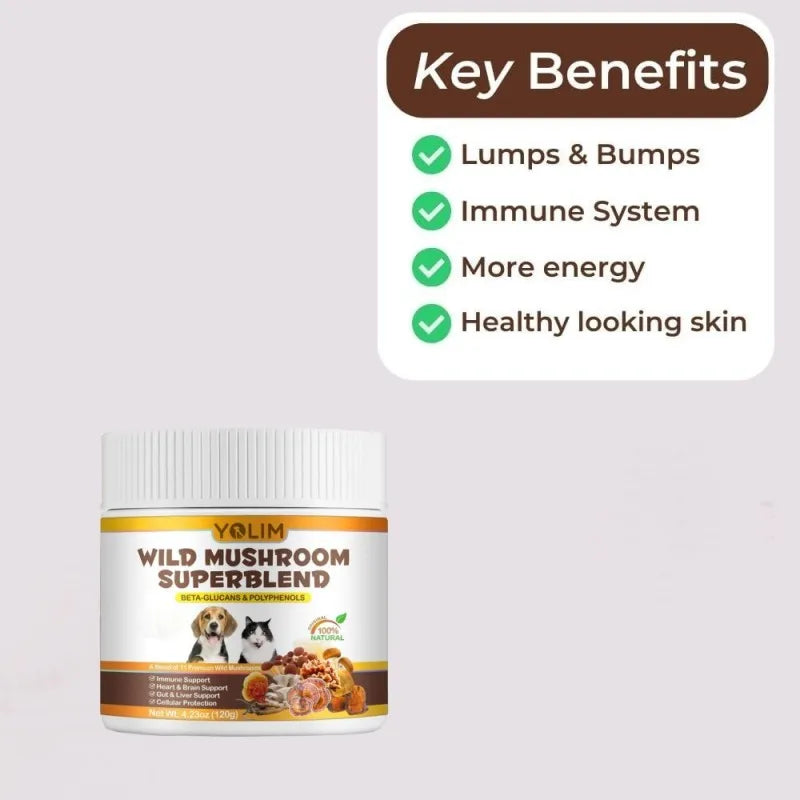 Packaging Customization Dog Mushroom Powder Probiotics Pet Supplements Secure Packaging