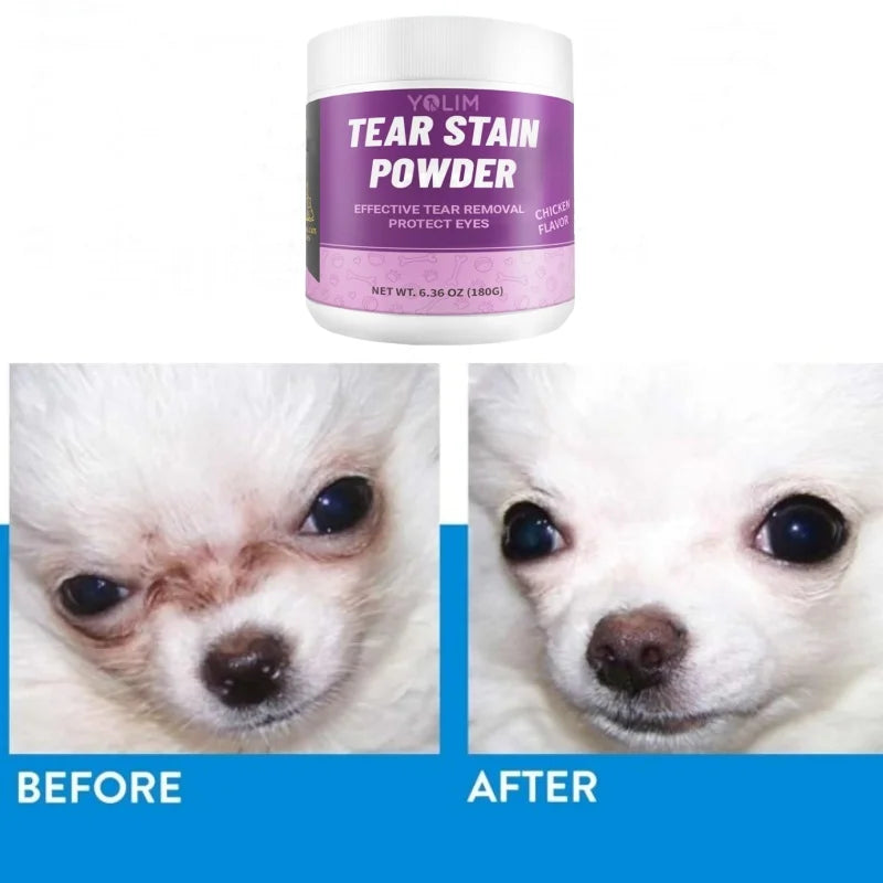 Factory Direct Pet Tear Stain Remover Powder for Dogs Support Ocular Health & clear Vision with Lutein 180g Free Sample