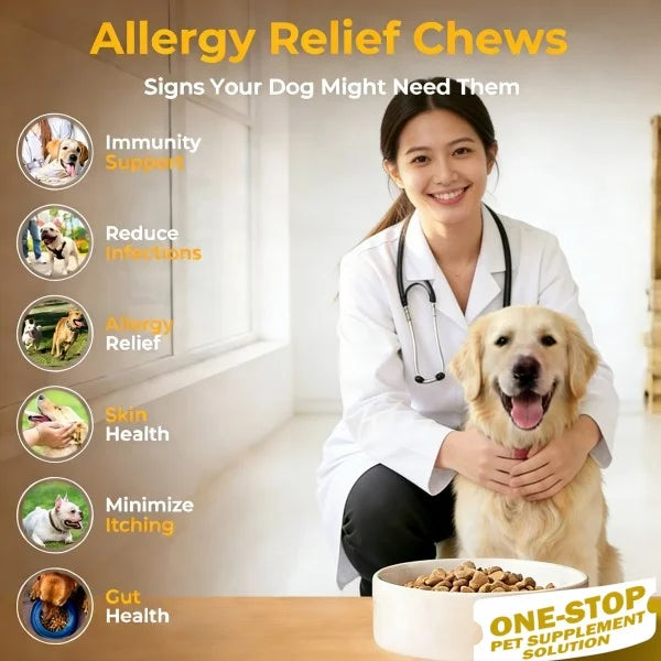Private Label Dog Chews Supplements Balances Nutrition and Boosts Immune System Pet Allergy Chews for All Breeds