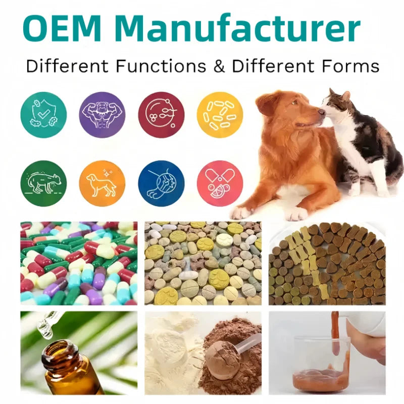 OEM/ODM Service Support Natural Pain Dog Hip and Joint Fluid Supplements With Glucosamine Pet Supplements for All Dog