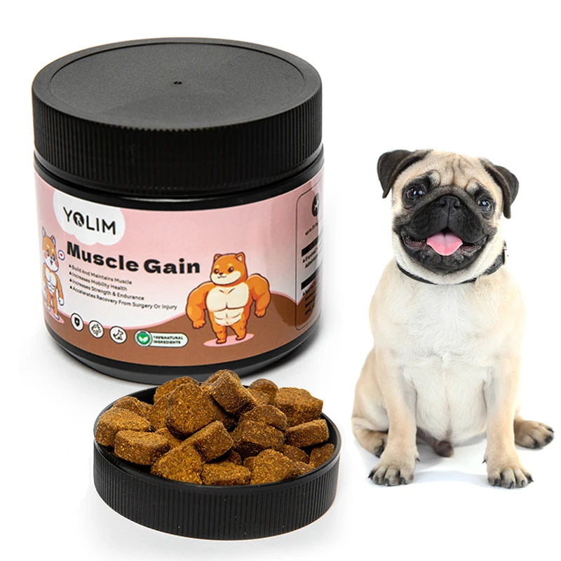OEM/ODM Available with High Protein Muscle Gain Soft Chews for Dogs Promotes Muscle Growth Pet Supplement