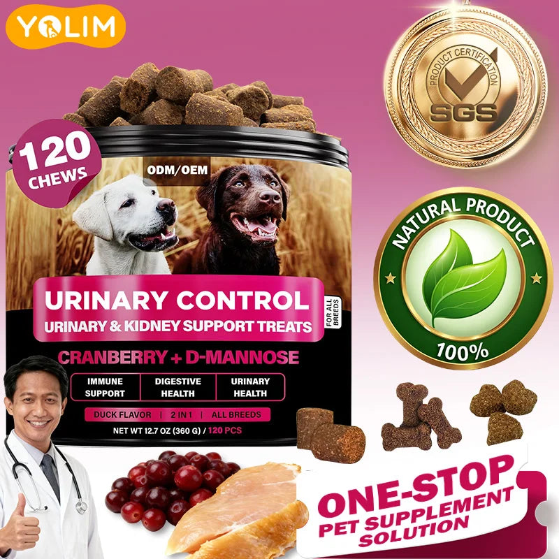Low Moq Pets Wellbeing Promotes Urinary Tract Health Dog Supplement Chews with Cranberry