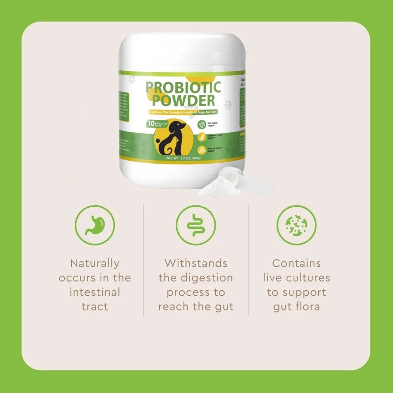 Secure Packaging Digestive Health Gut Function with Probiotics for All Breeds Pet Supplements and Vitamins Powder Fast Shipping