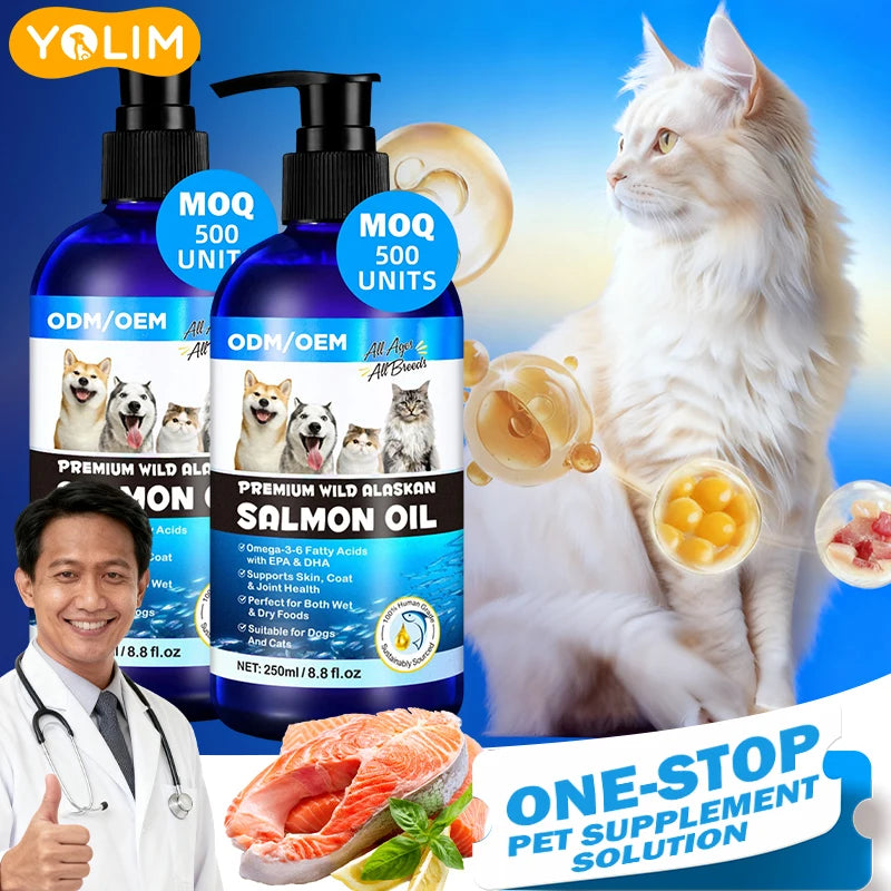 Wholesale Pet Salmon Oil for Skin & Coat | Bulk Supply & OEM Service