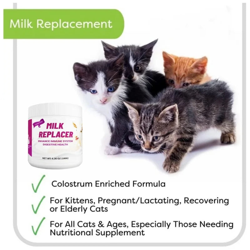 OEM ODM Service Milk Replacer Powder for Cats Close to Mother Milk with Lactoferrin 180g for All Breeds