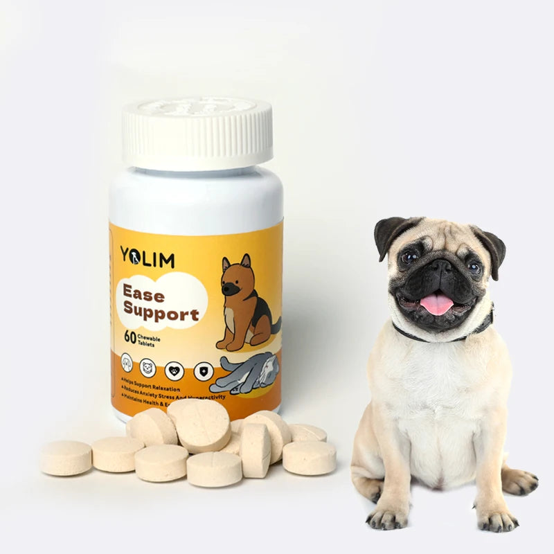 Customized Relaxation Tablets for Pet Supplements Eases Separation Anxiety with Passionflower 120 Tablets for All Breeds