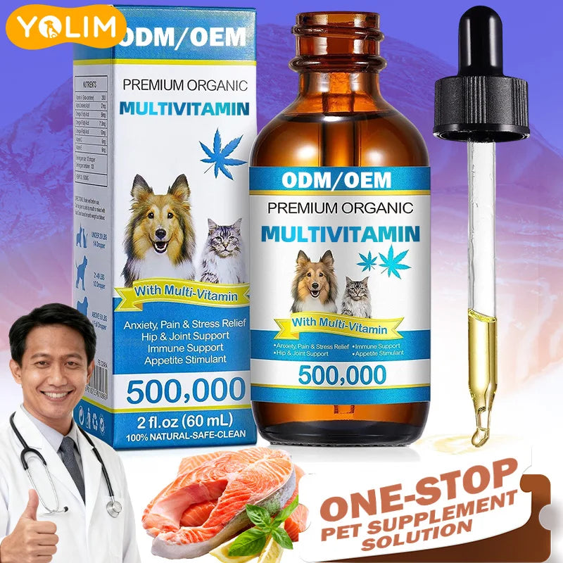 Low Moq Boost Energy & Vitality Pet Supplement Pet Collagen Drops with Probiotics