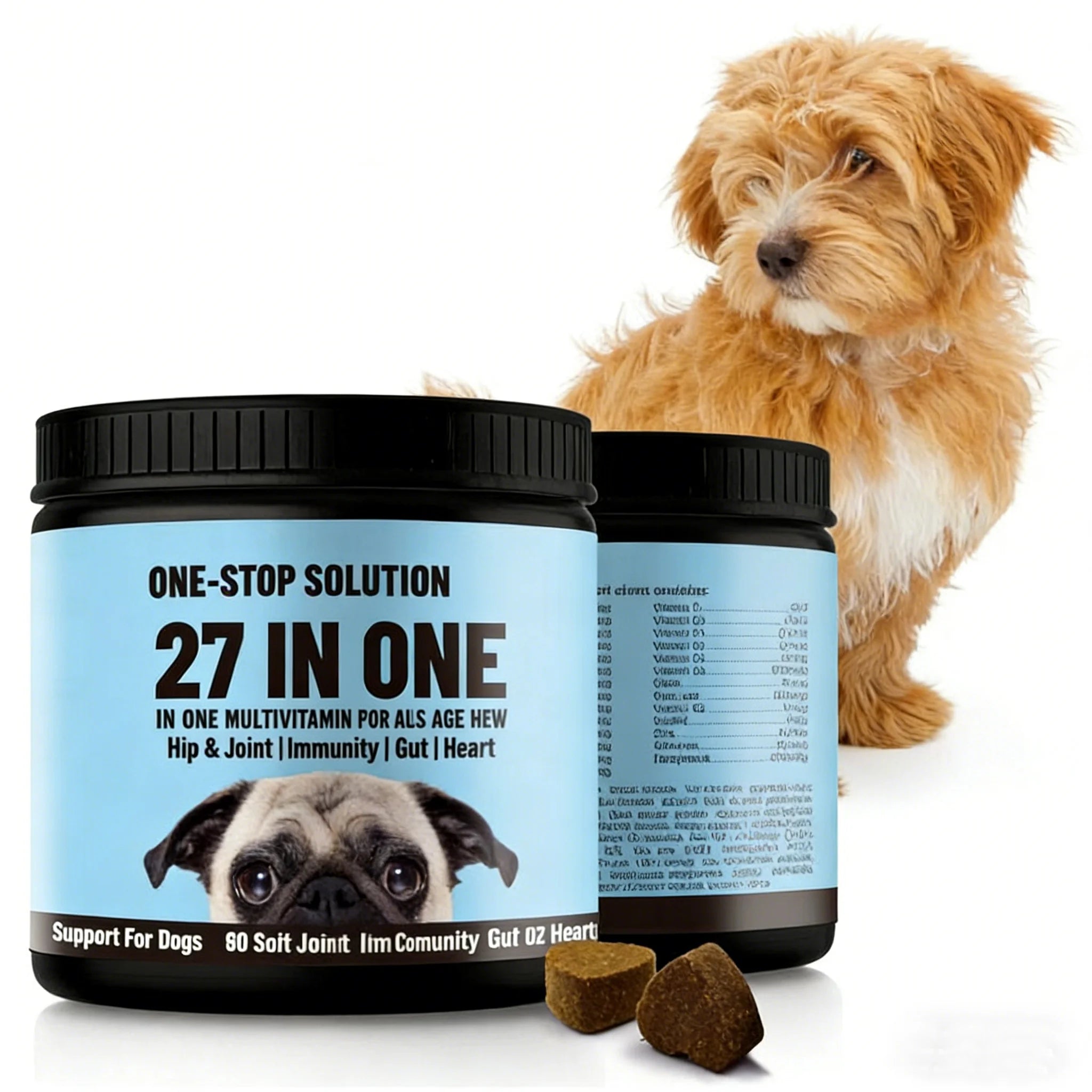 Private Brand 27 in One Multivitamin Chews for Dogs Complete Daily Nutrition Intake with Biotin 60 Soft Chews Free Sample