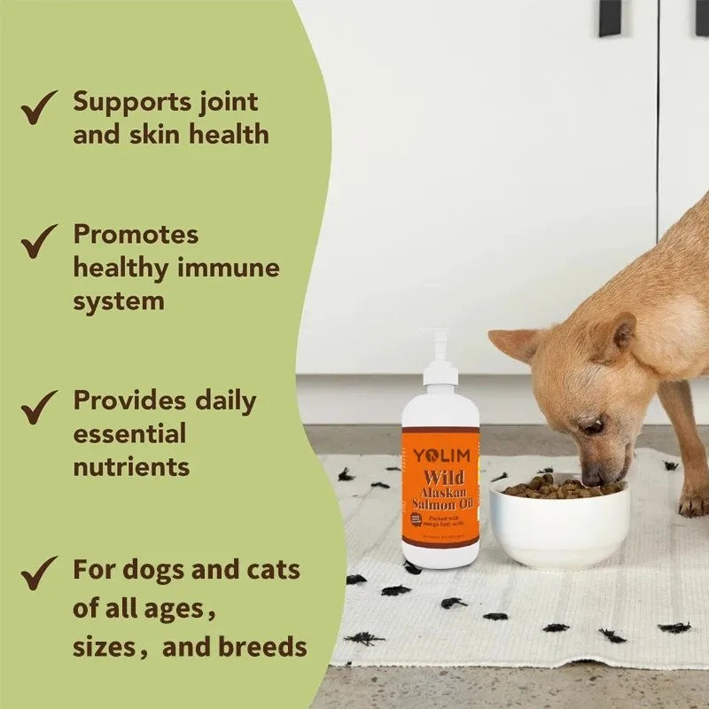 Stable Custom Service Skin and Coat Health Allergy Relief Liquid Salmon Oil DHA & EPA for Dogs Pet Supplements Secure Packaging