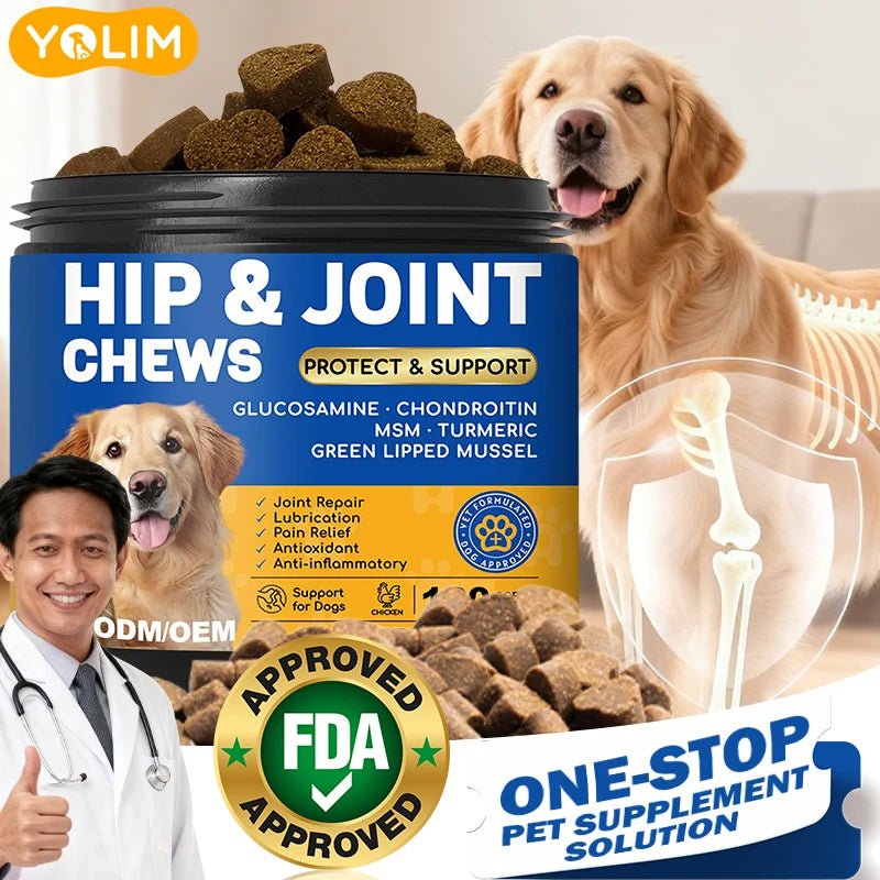 Private Label Hip and Joint Supplements for Dogs & Cats Maintain Joint Function Chondroitin 120 Chews Fast Shipping
