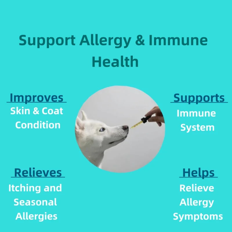 OEM/ODM Service Relieves Itching and Seasonal Allergies Dog Supplement Pet Collagen Drops with Omega 3