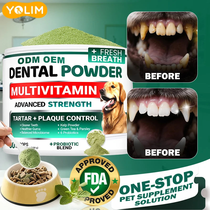 Lysozyme Pet Dental Powder for Plaque & Tartar | OEM/Private Label