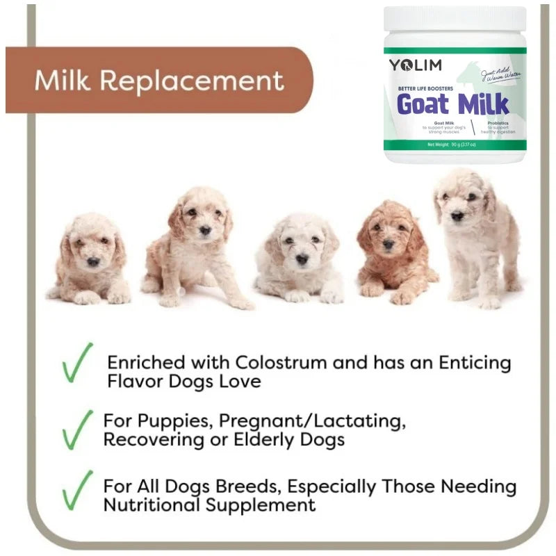 Factory Direct Organic Goat Milk Powder for Pet Health Care Boost Hydration & Appetite with Multivitamins 90g Free Sample