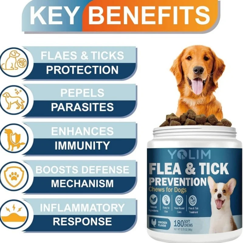 Customized Enhances with Omega 3 Pet Flea & Tick Supplements Support Skin & Coat Health Chews Pet Supplies for All Breeds