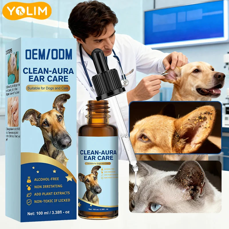 Private Label Safe & Effective Remove Dirt and Wax Pet Supplement for Ear Health