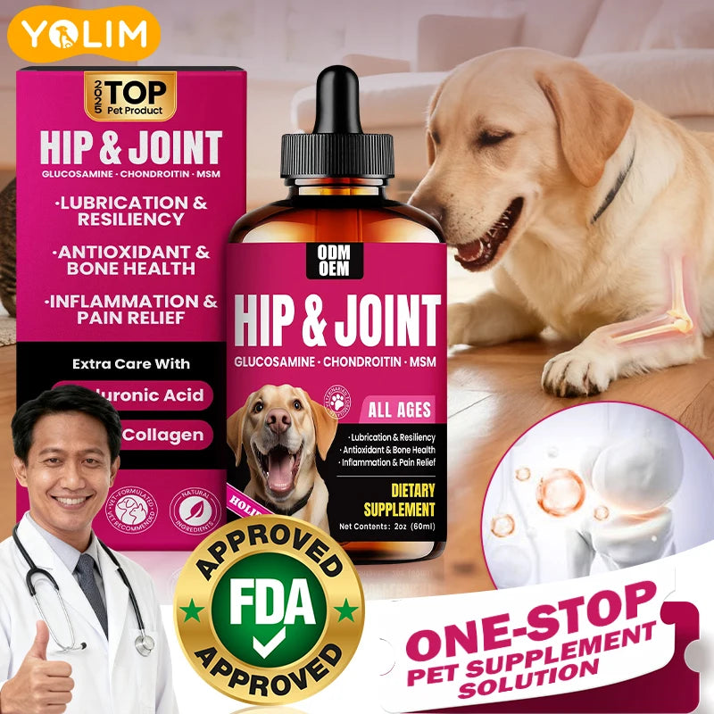 OEM/ODM Service Support Natural Pain Dog Hip and Joint Fluid Supplements With Glucosamine Pet Supplements for All Dog