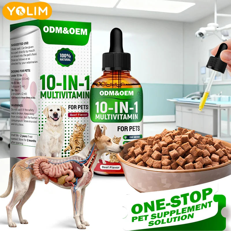 OEM/ODM Service Promote Hip and Digestive Health Pet Supplement Dog Vitamins Liquid  for Whole Body Health