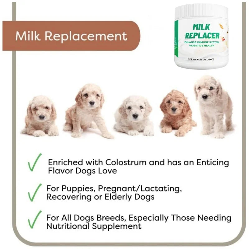 Custom Logo Milk Replacer Powder for Puppy Improve Resistance with Whey Protein Powder 180g Fast Shipping