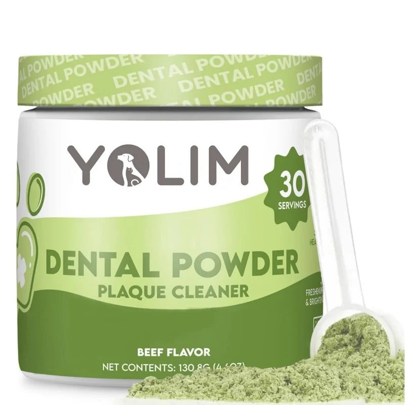 OEM ODM Service Dental Powder for Pet Supports Healthy Gums and Reduces Redness with Calcium 130g Free Sample