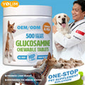 Factory Direct Glucosamine Chewable Tablets for Pet Promote Hip & Joint Health with MSM 500 Tablets for All Ages