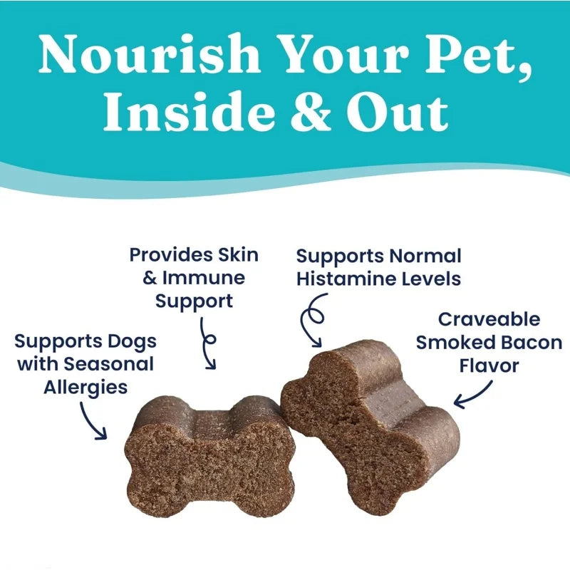 High Quality Allergy Relief & Immune Support Pet Supplements Soft Chews with Skin & Coat Health for Dogs and Cats All Breeds
