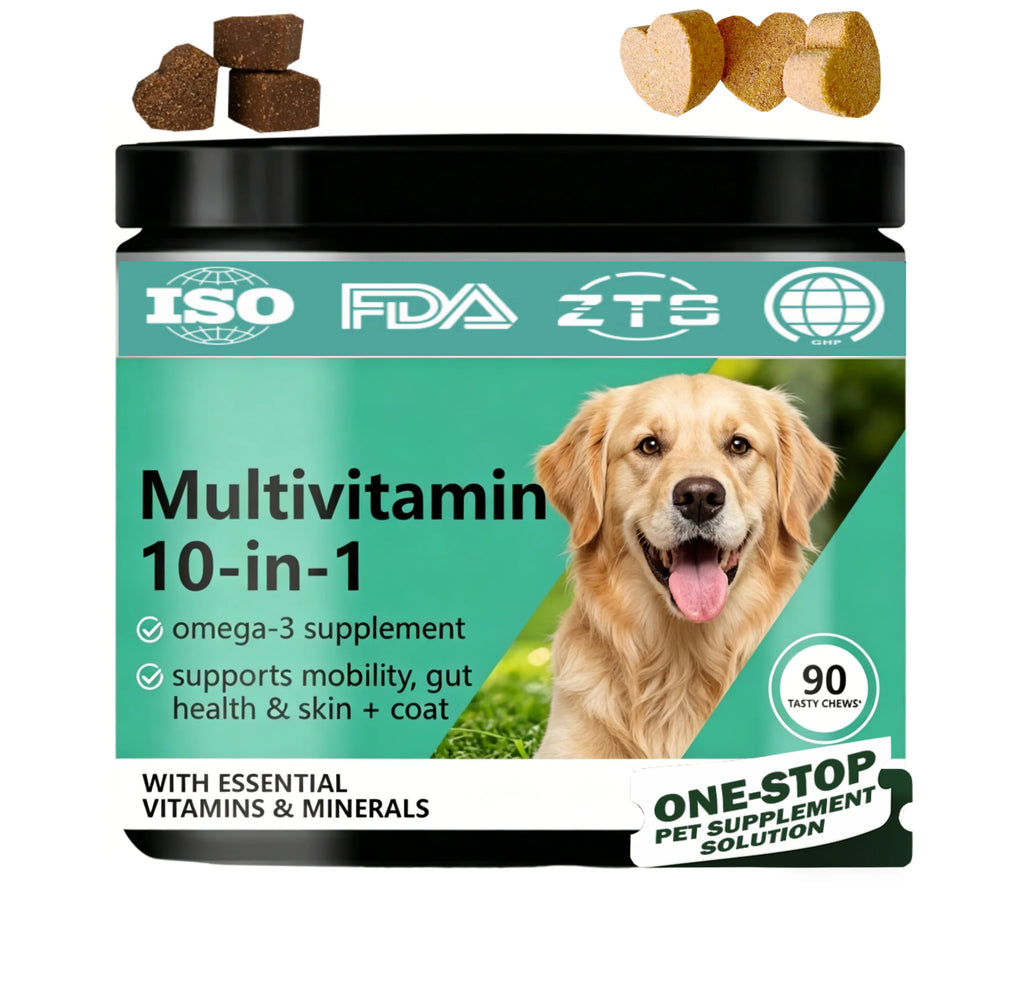 Cross Border Export Multivitamin 10-in-1 Chews for Pet Supplements Support Overall Health with MSM 90 Soft Chews