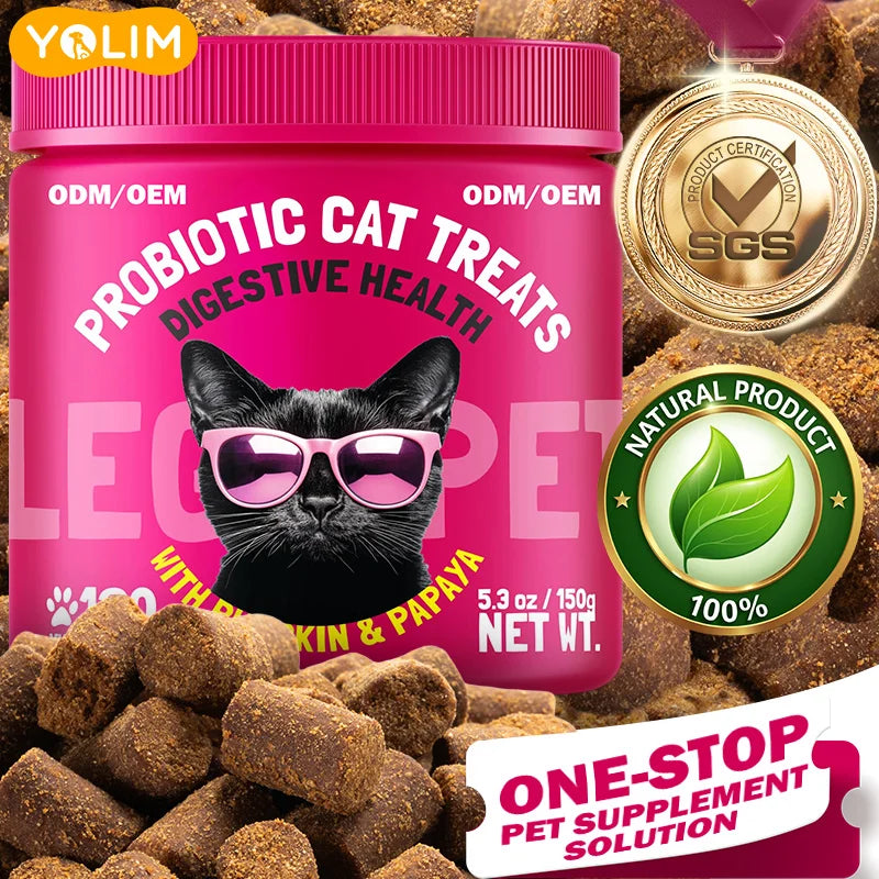 Customized Label Probiotic cat Treats for Pet Supplements Stabilize Gut During Environment Change with Probiotic Strains 150g