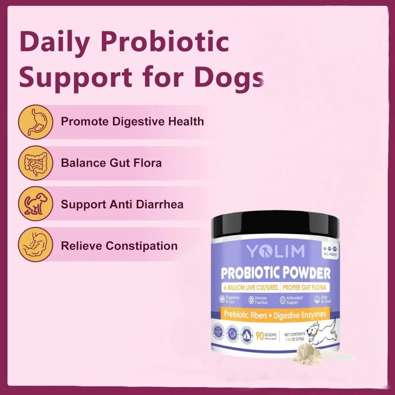 One-stop Service Dietary Fiber Support with Probiotics for All Breeds Pet Supplements Powder Free Sample